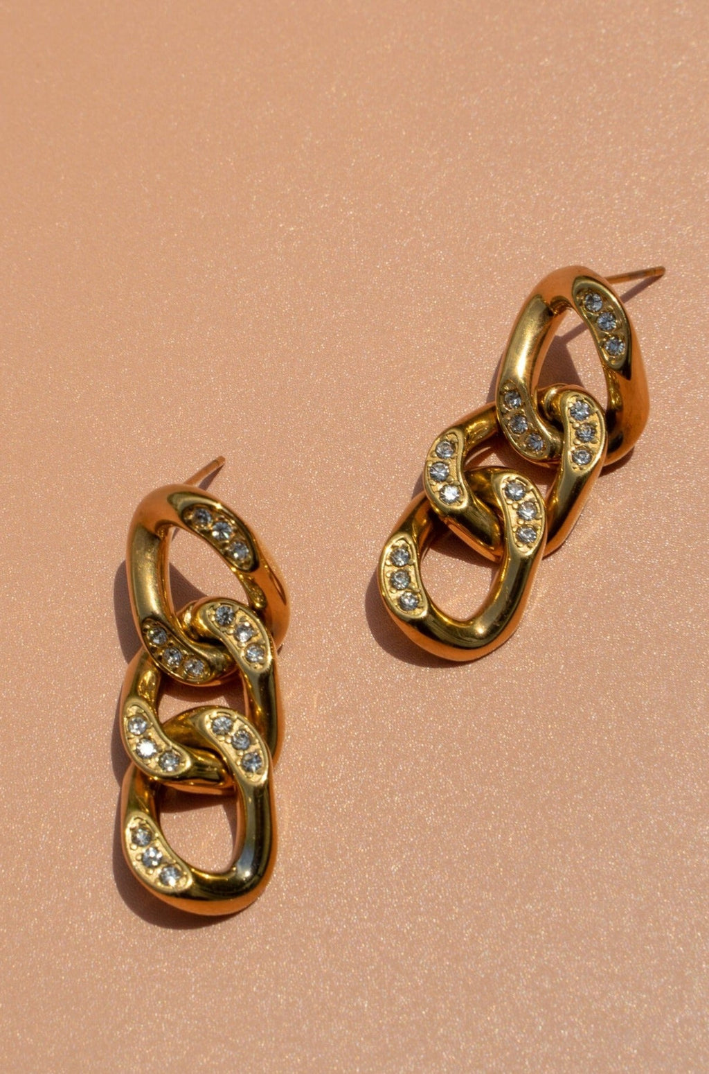 Studded Cuban Chain Earrings