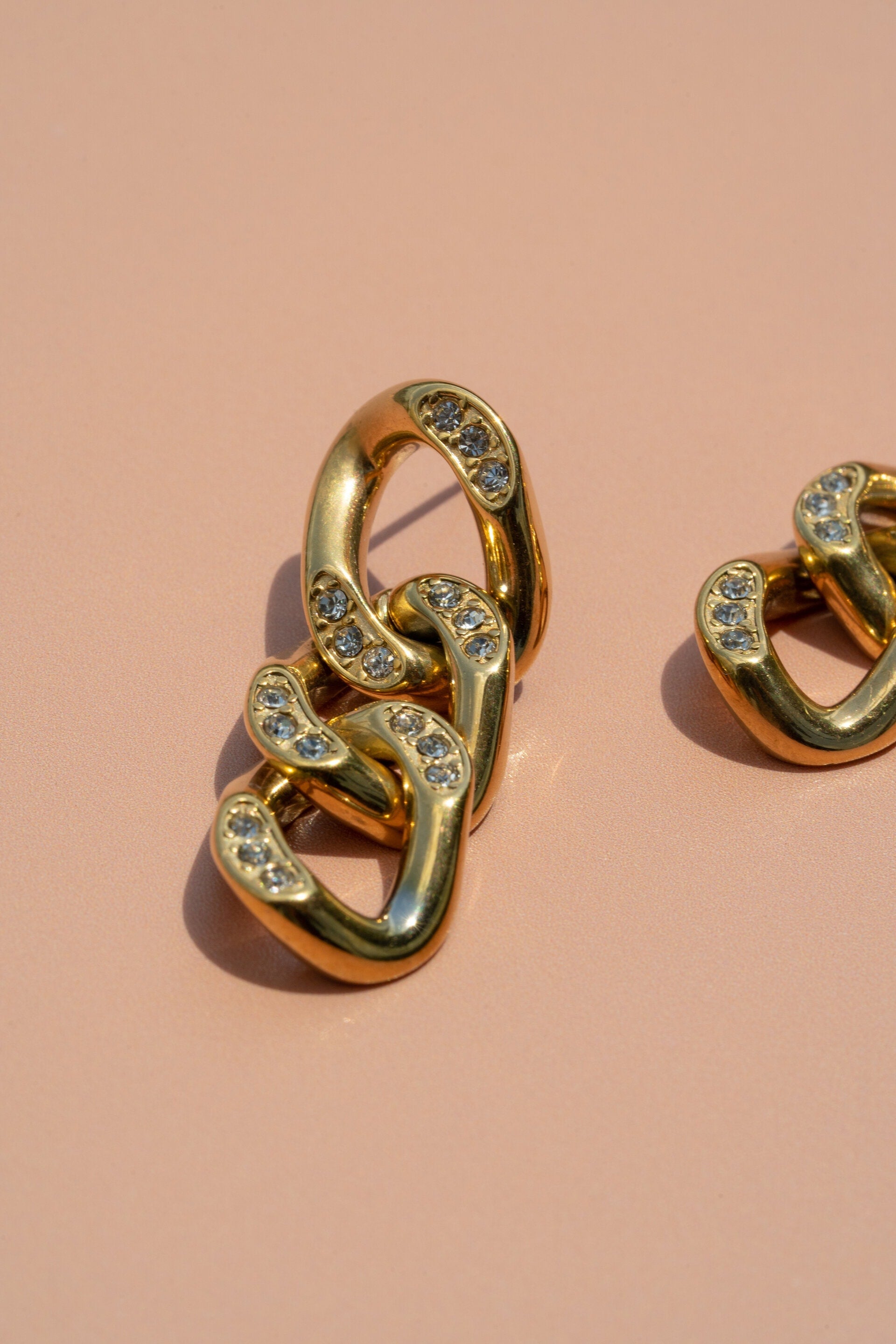 Studded Cuban Chain Earrings