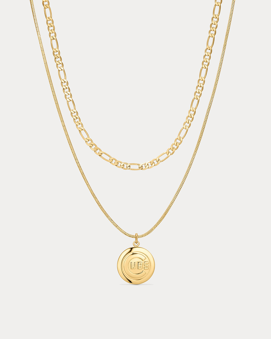 The MLB Double Chain Logo Necklace-Gold