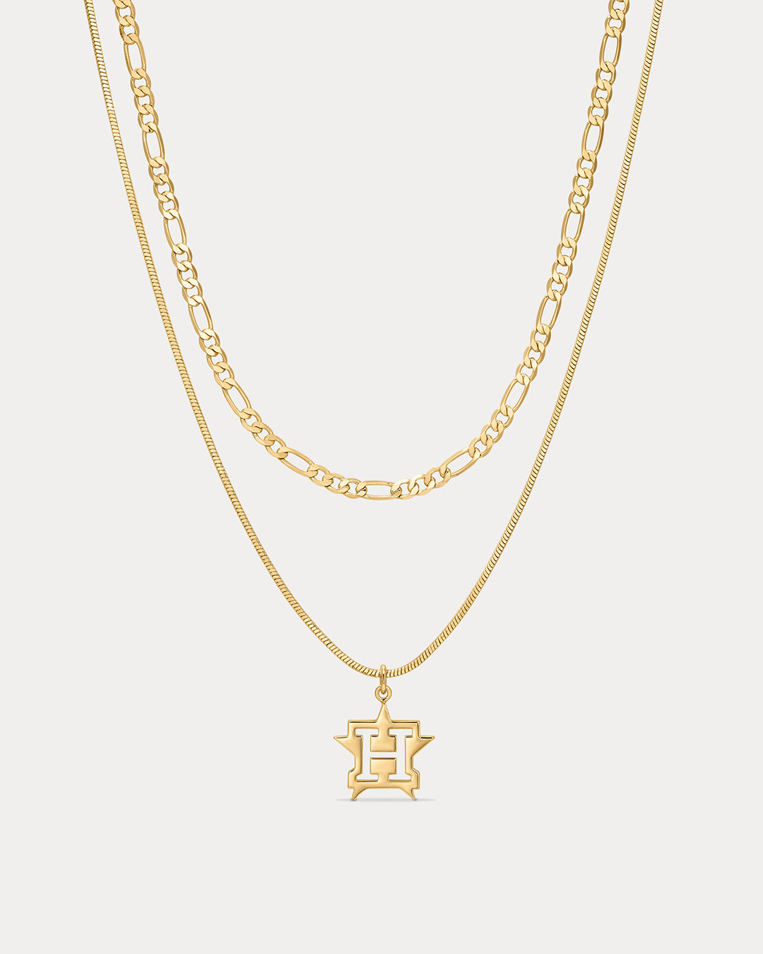 The MLB Double Chain Logo Necklace-Gold