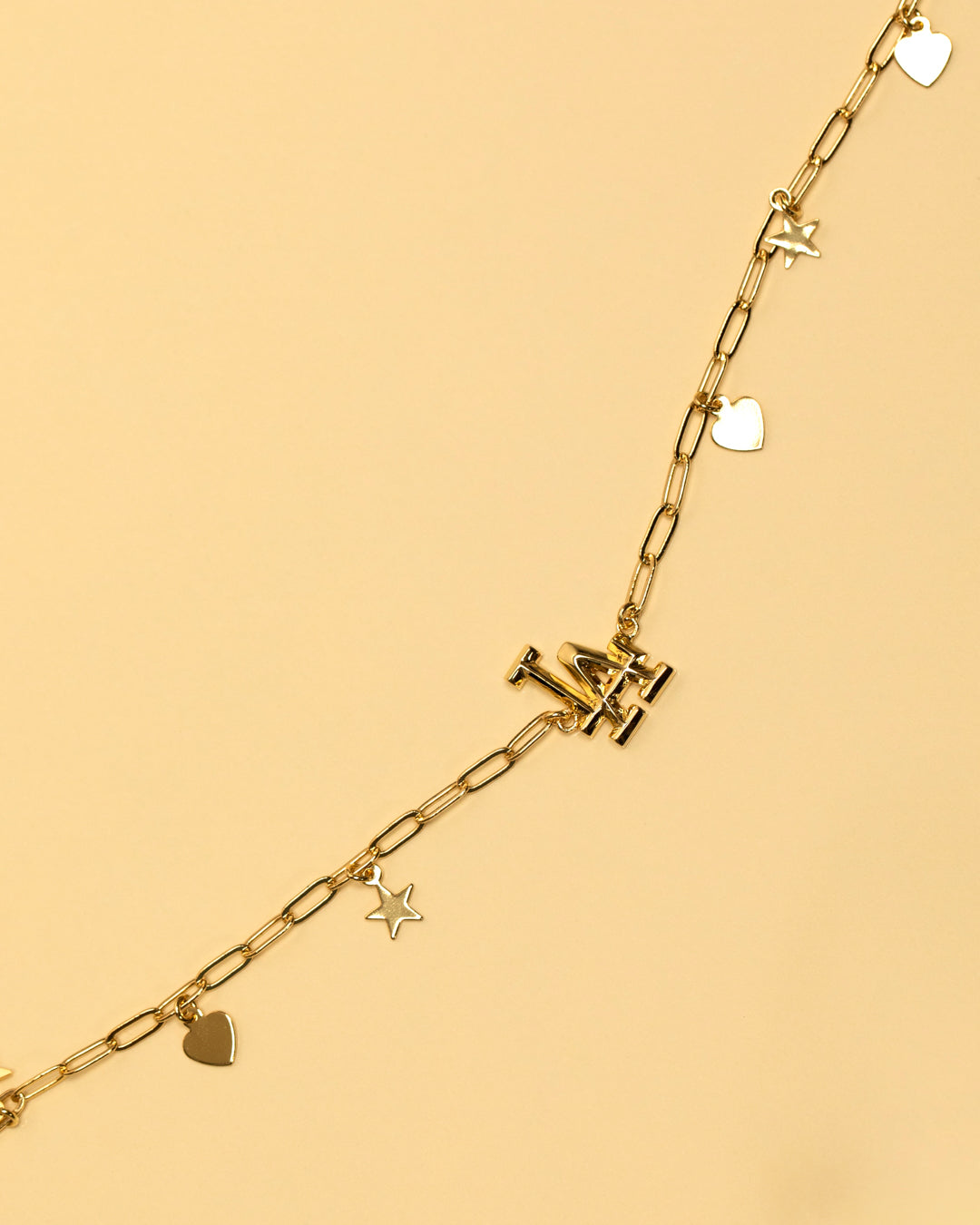The MLB Star + Hearts Logo Charm Necklace- Silver