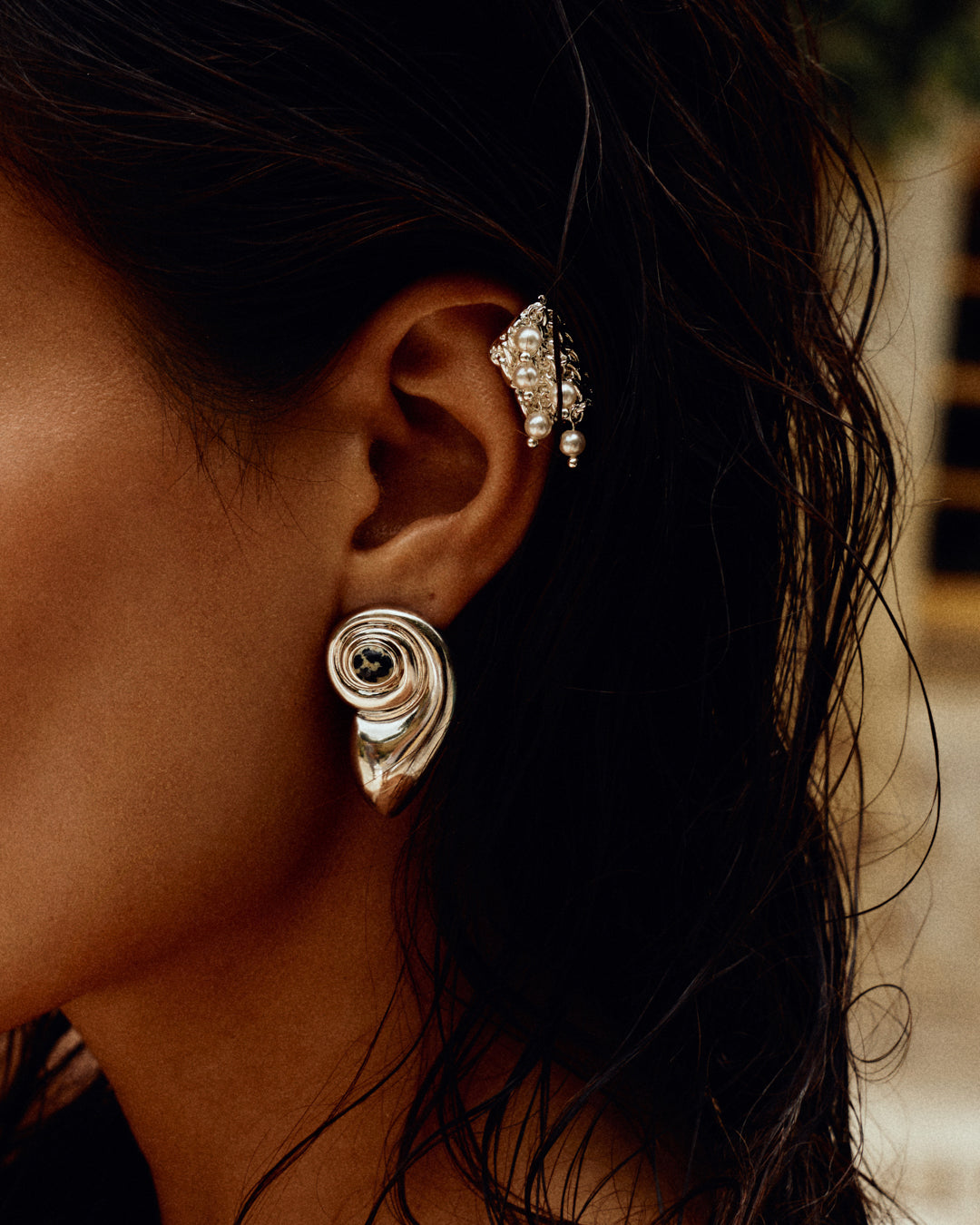 The Palma Pearl Ear Cuff- Gold
