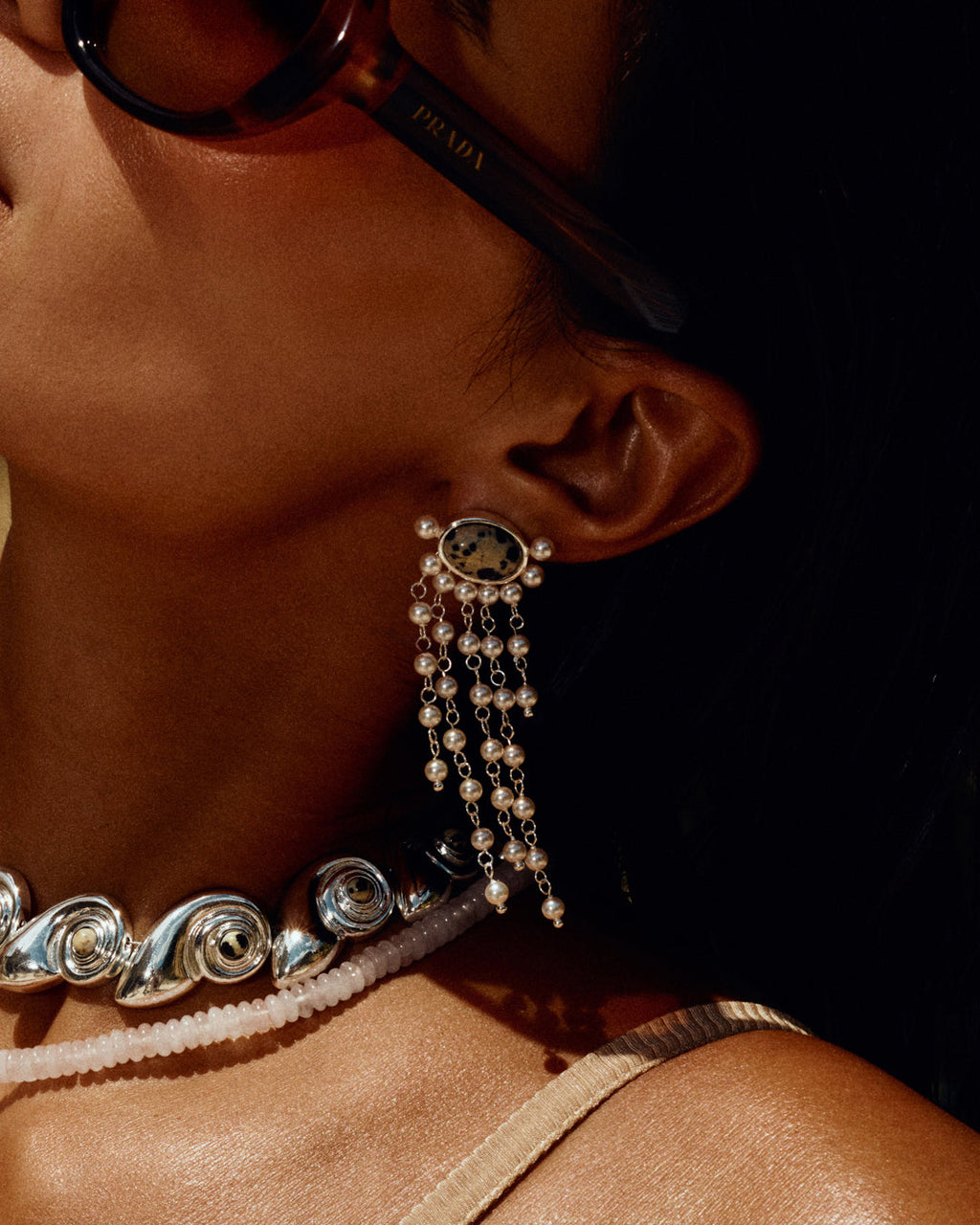 The Palma Pearl Studs- Silver