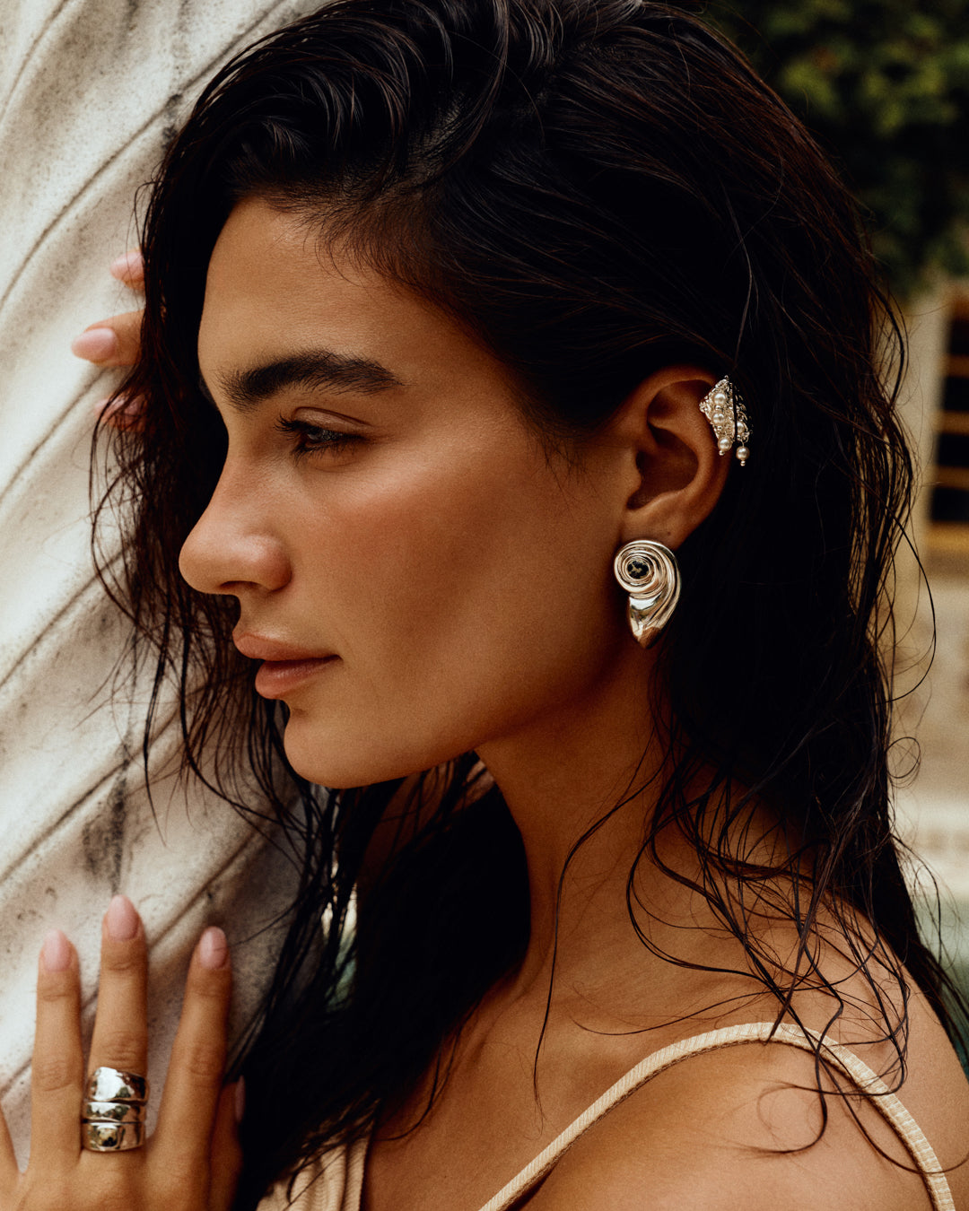 The Palma Shell Studs- Gold