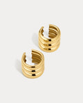 The Ridged Positano Ear Cuff Set- Gold