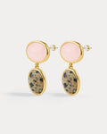 The Rose Quartz Palma Studs- Gold