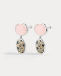 The Rose Quartz Palma Studs- Silver