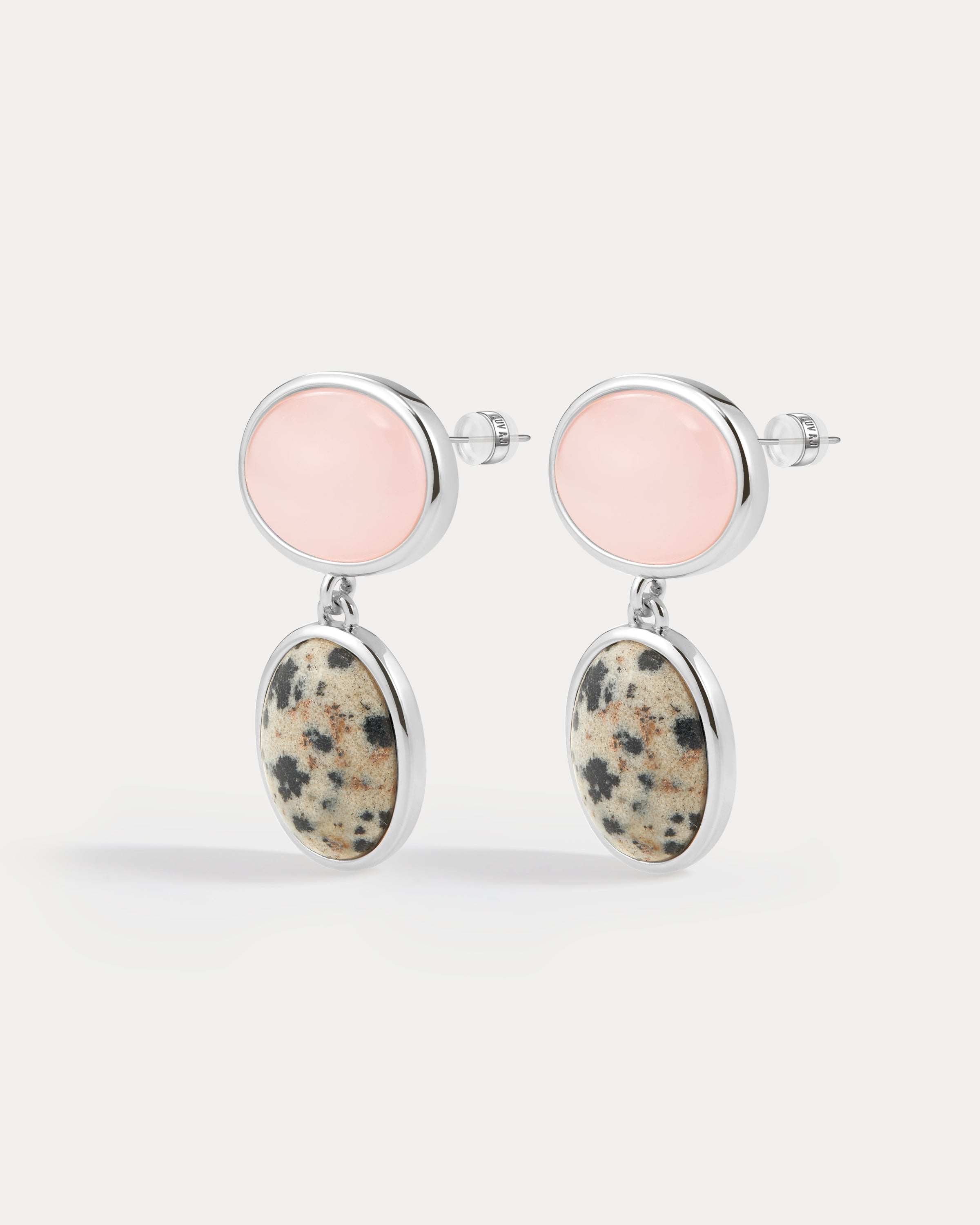 The Rose Quartz Palma Studs- Silver
