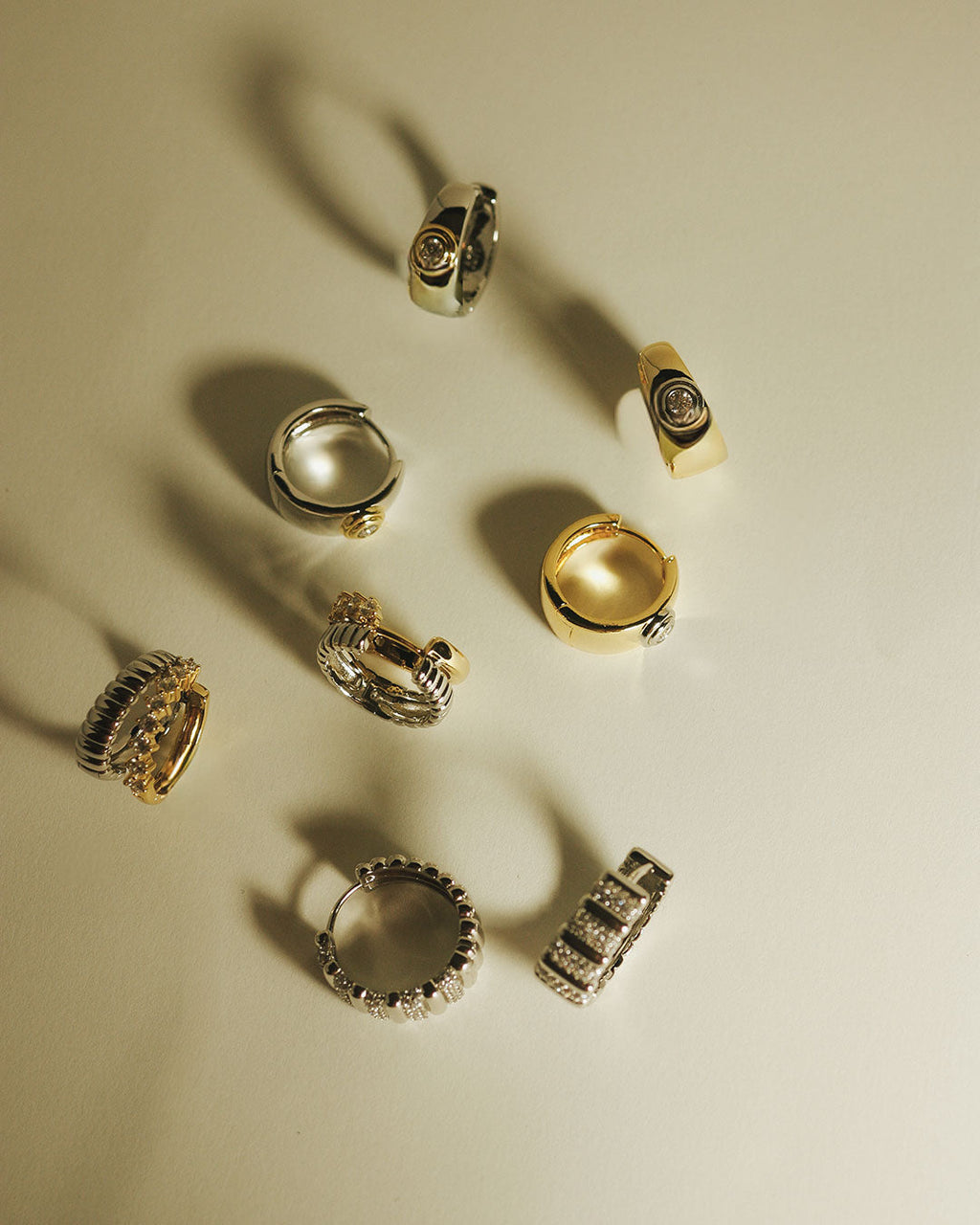 The Pave Marbella Ridged Hoops-Gold