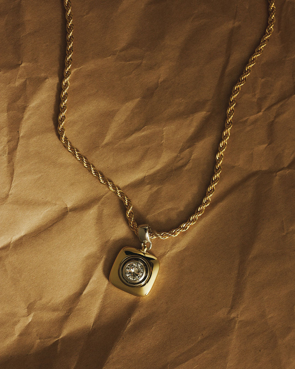 The Luna Bezel Pendant Necklace-Silver