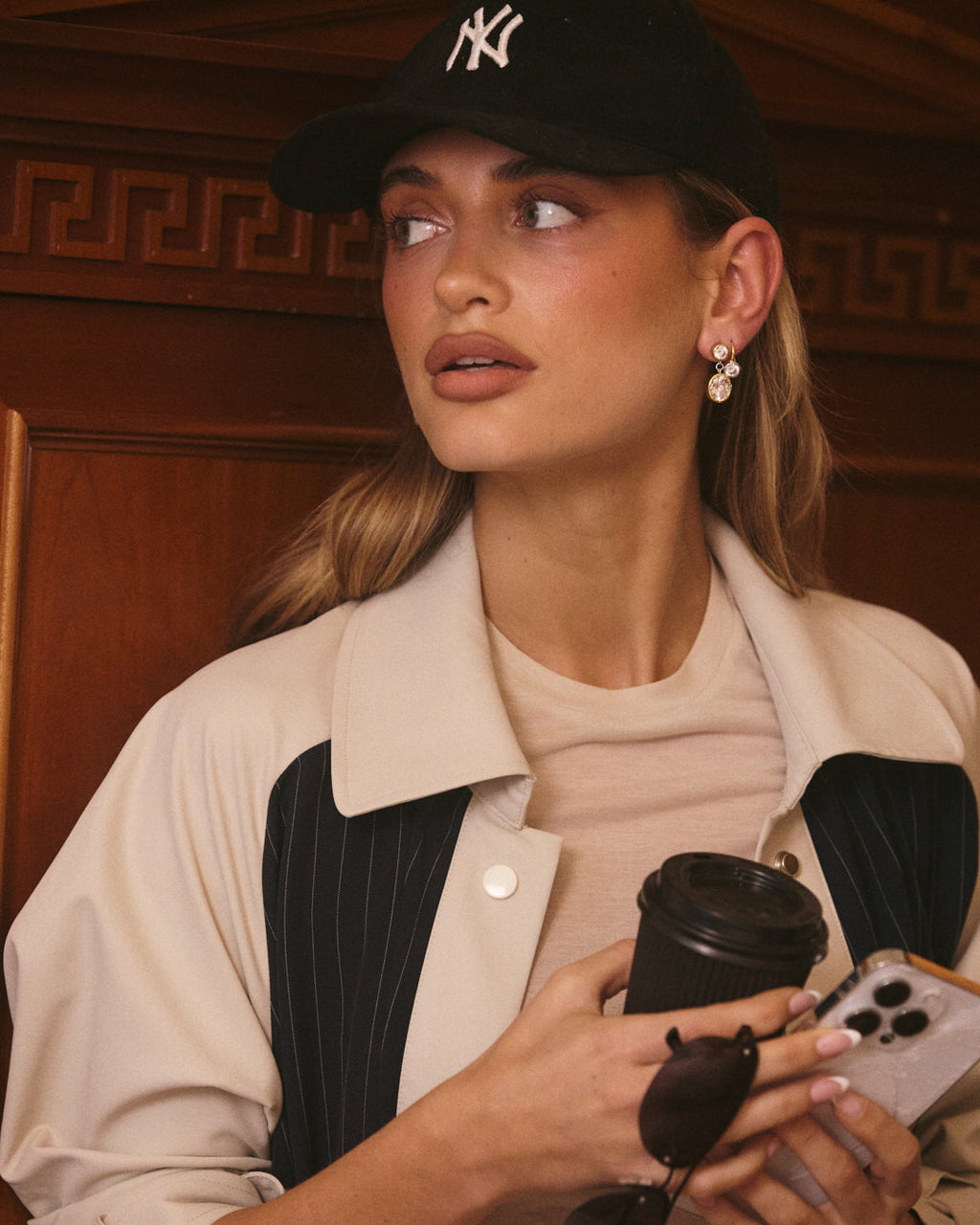 The Marais Drop Studs-Gold