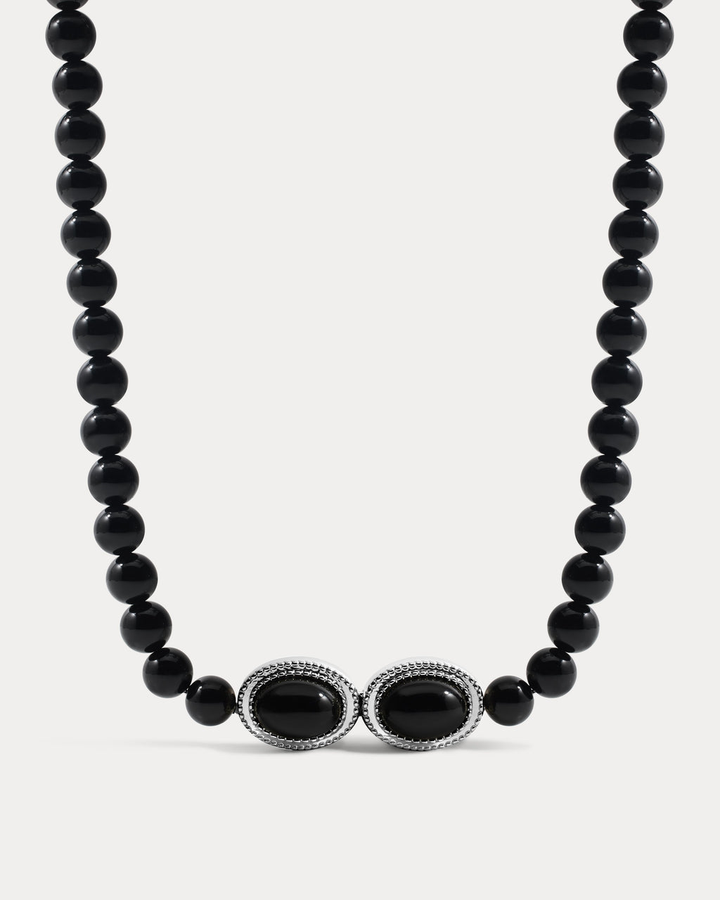 The Midnight Mesa Beaded Necklace-Silver