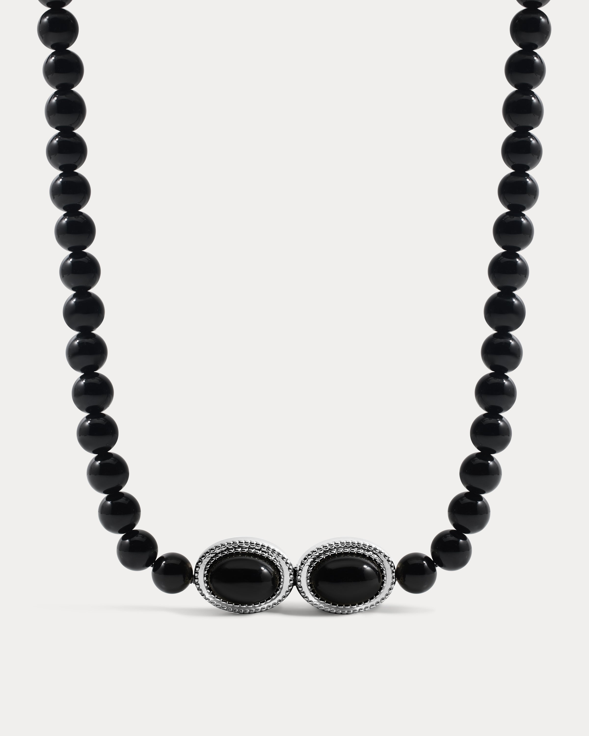 The Midnight Mesa Beaded Necklace-Silver