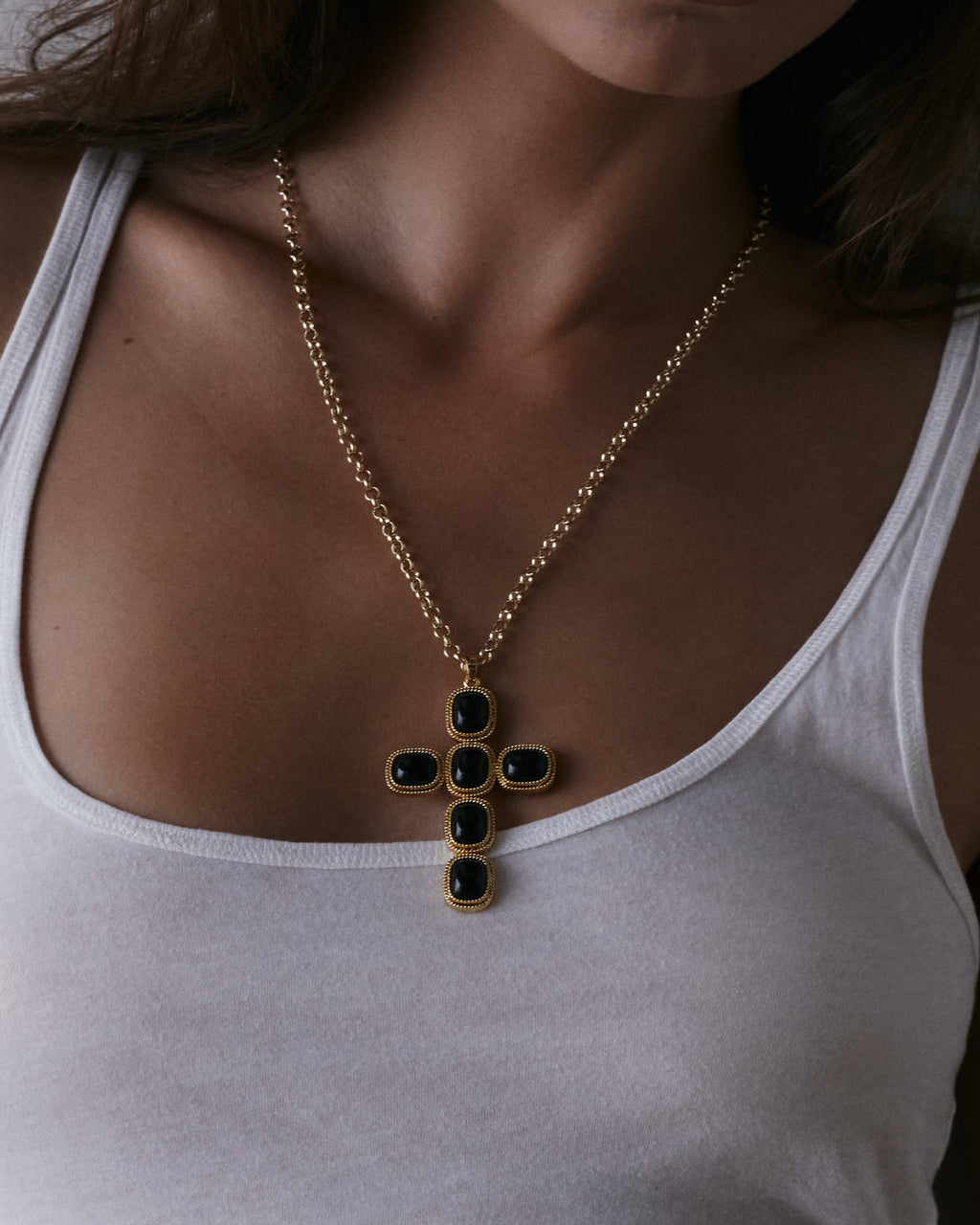 The Midnight Mesa Cross Necklace- Gold
