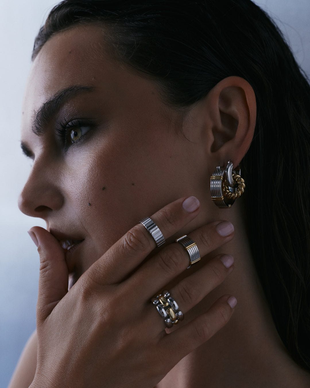 The Noir Link Ring- Silver