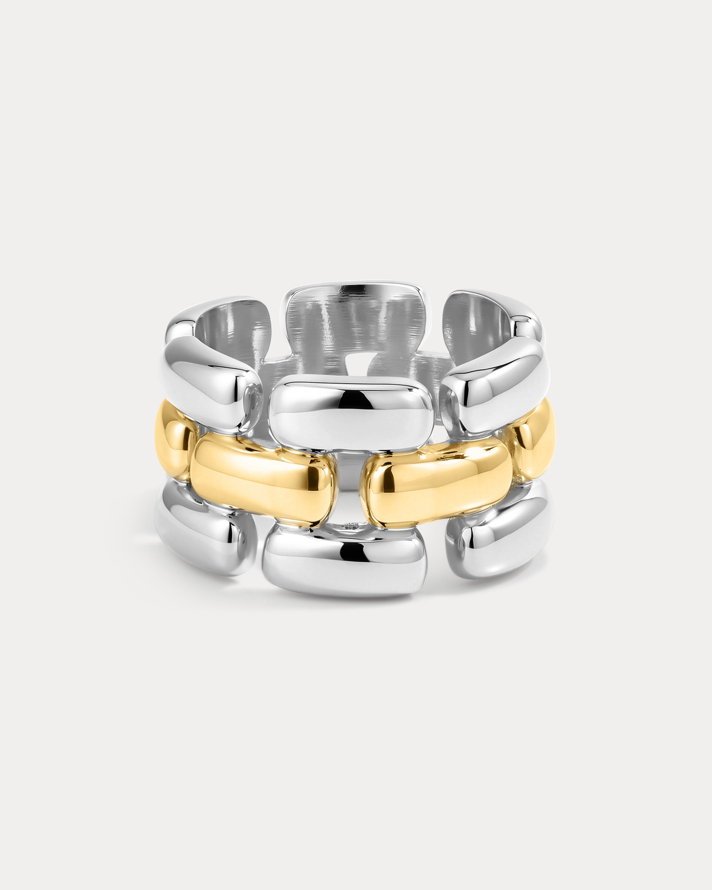 The Noir Link Ring- Silver