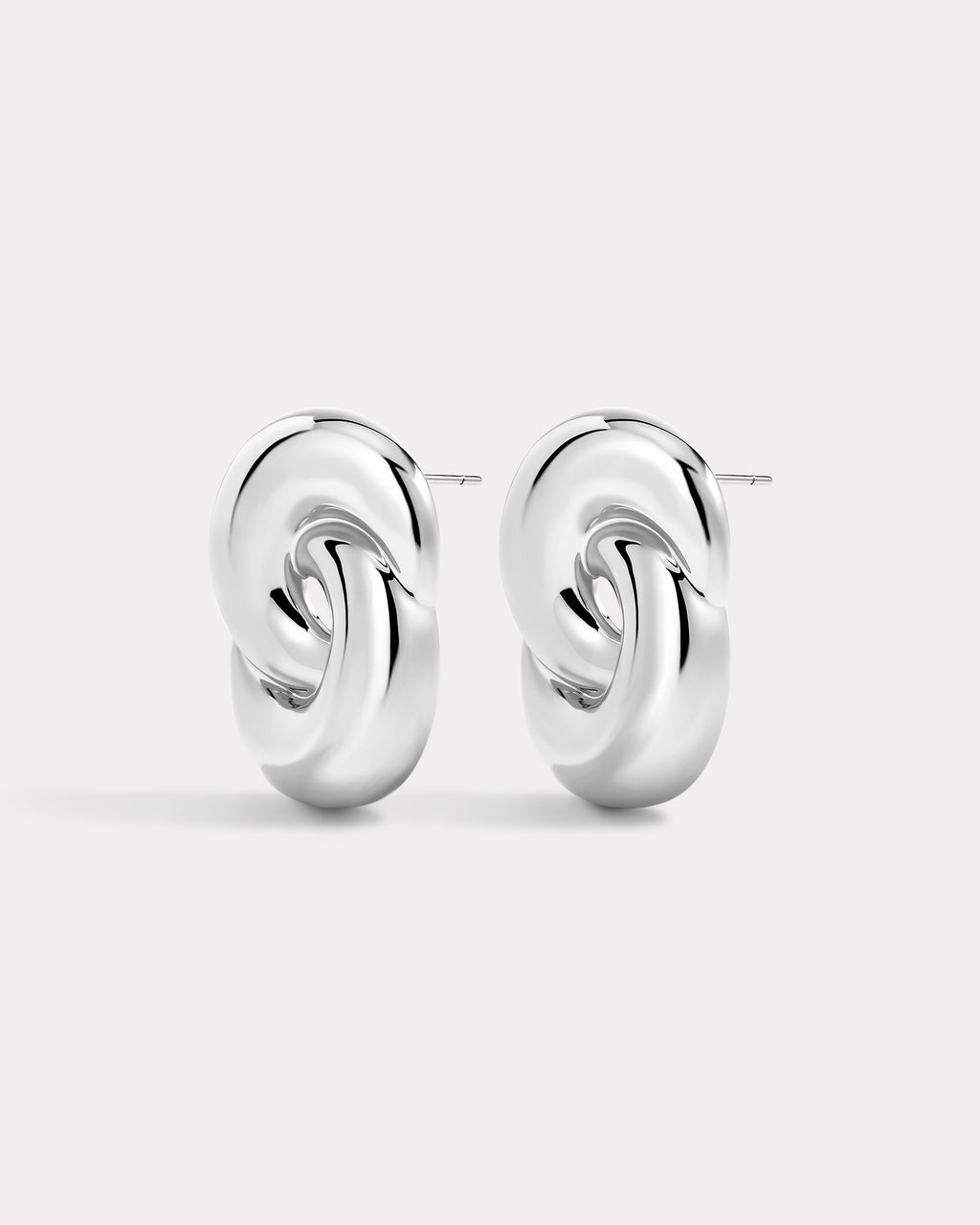 The Solstice Knot Studs-Silver
