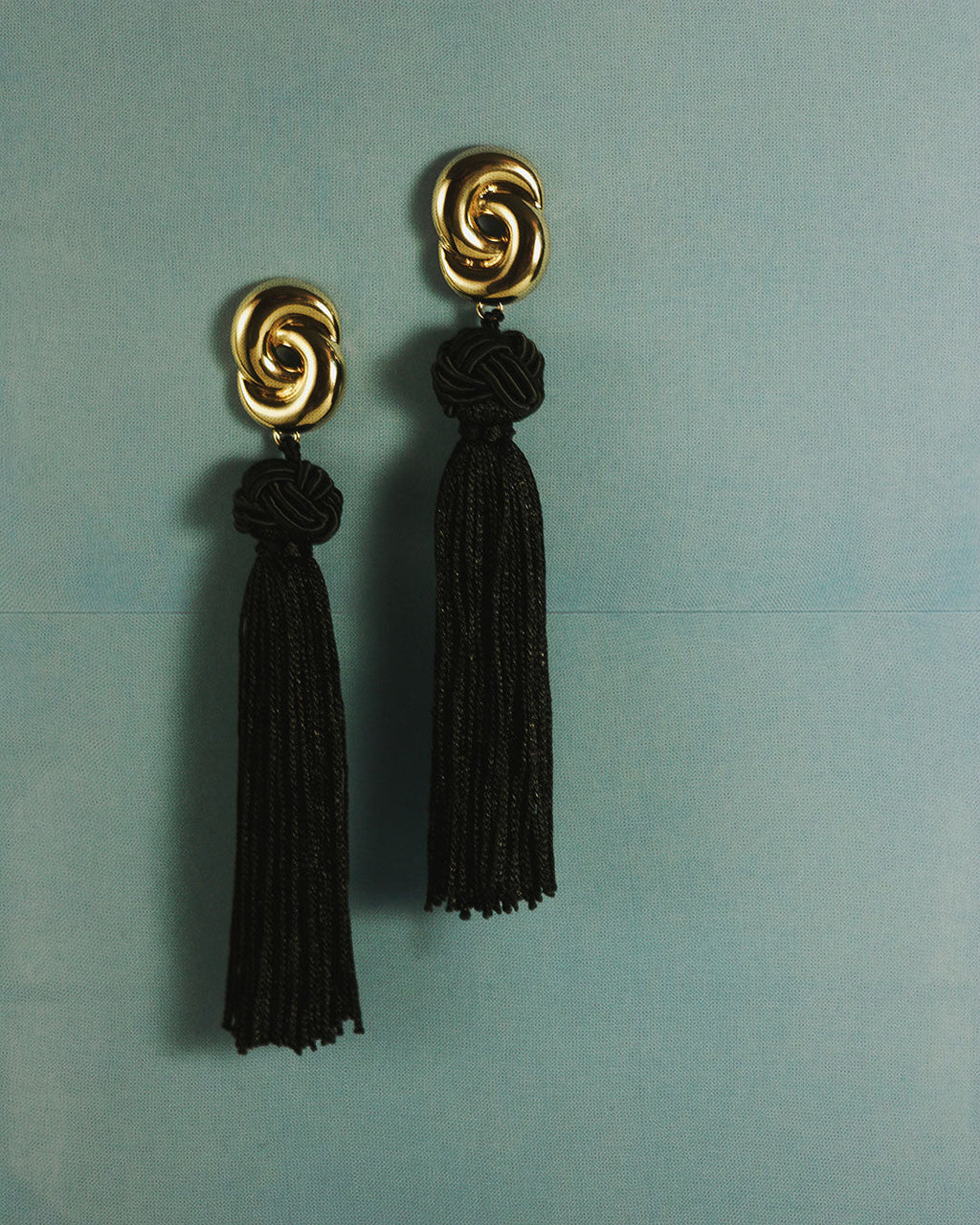 The Solstice Knot Tassel Earrings-Gold