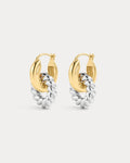 The Two-Tone Rope Interlock Hoops- Gold