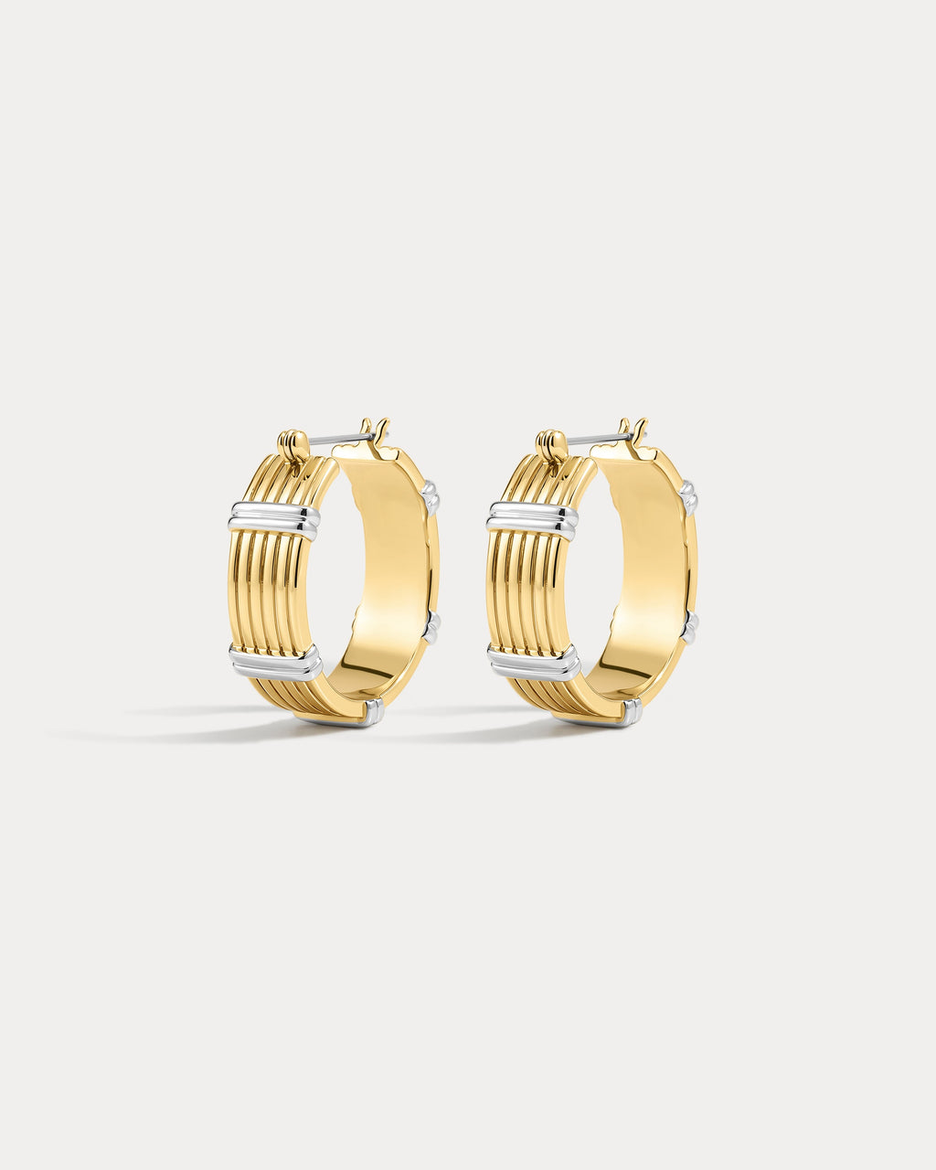 The Two-Tone Sierra Bar Hoops- Gold