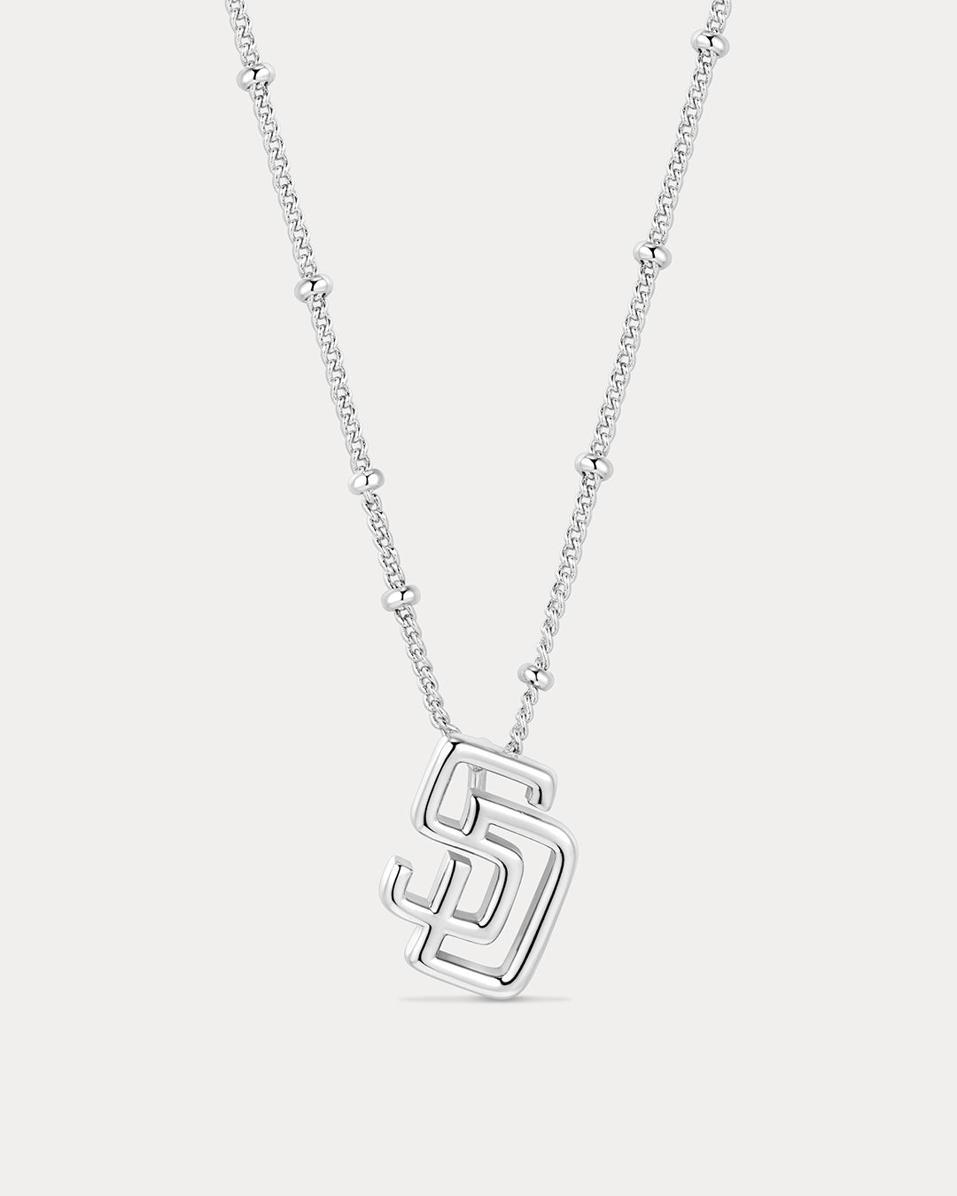 The MLB Logo Pendant Necklace- Silver