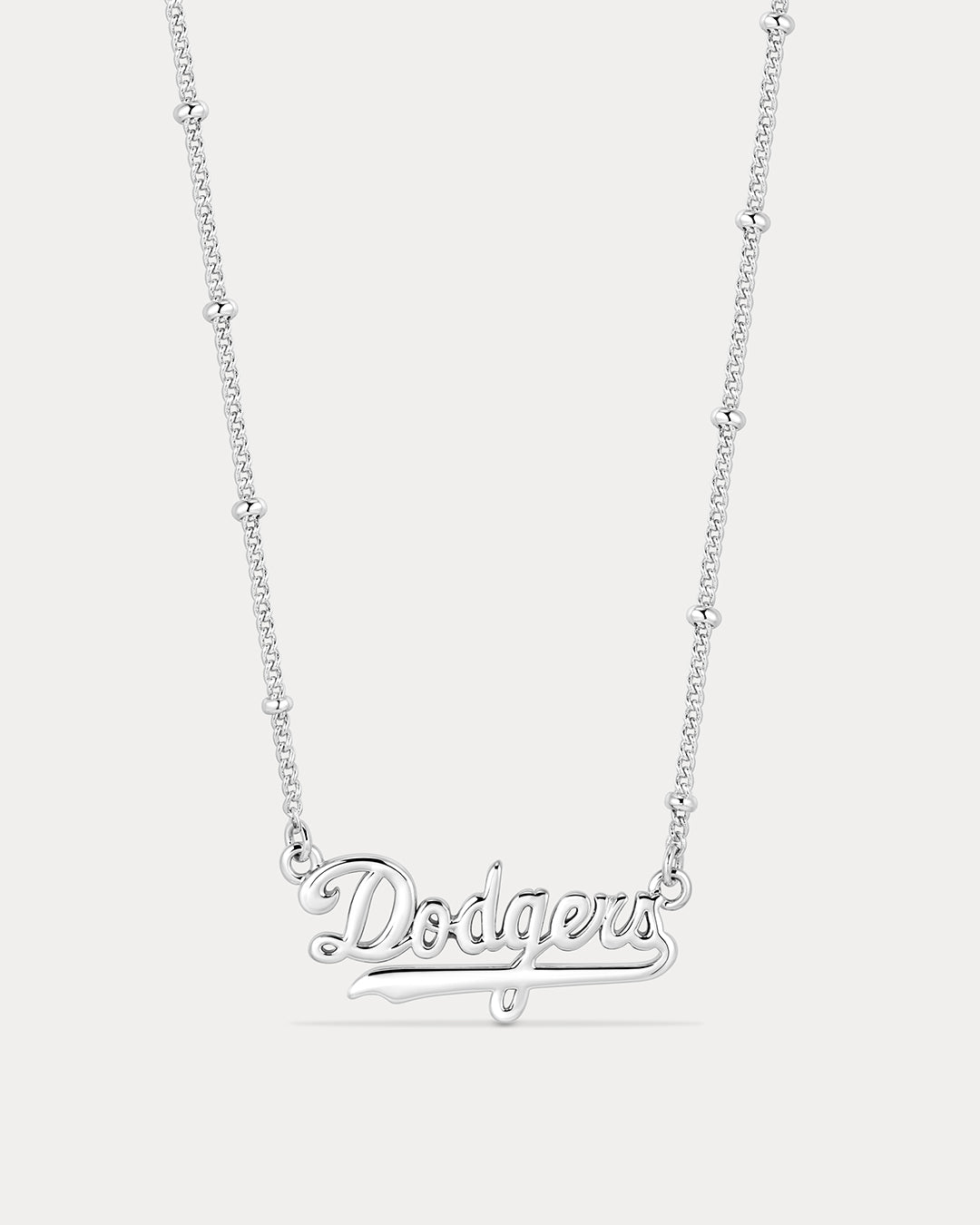 The MLB Nameplate Pendant Necklace- Silver