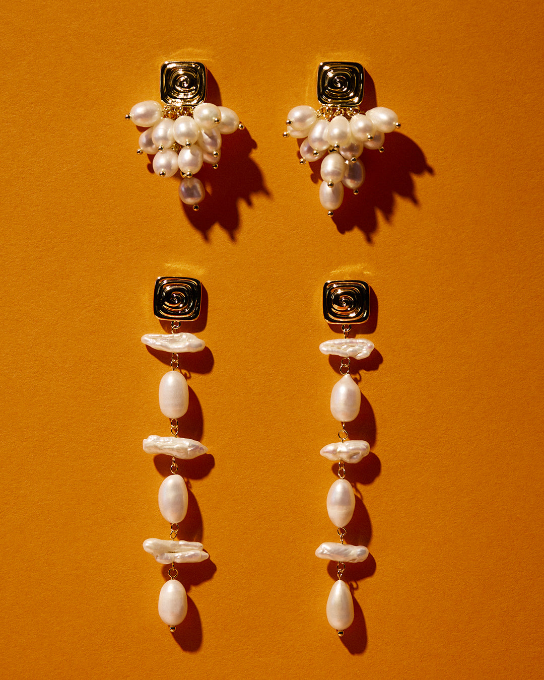 The Seychelles Pearl Drop Studs- Gold