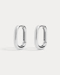 Chain Link Huggies- Silver