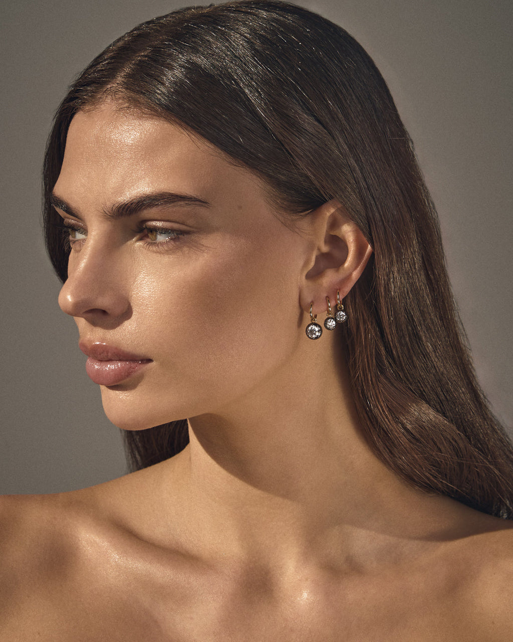 The Diamond Georgian Hoop Earrings- Black Rhodium