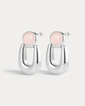 The Rose Quartz Rio Earrings- Silver