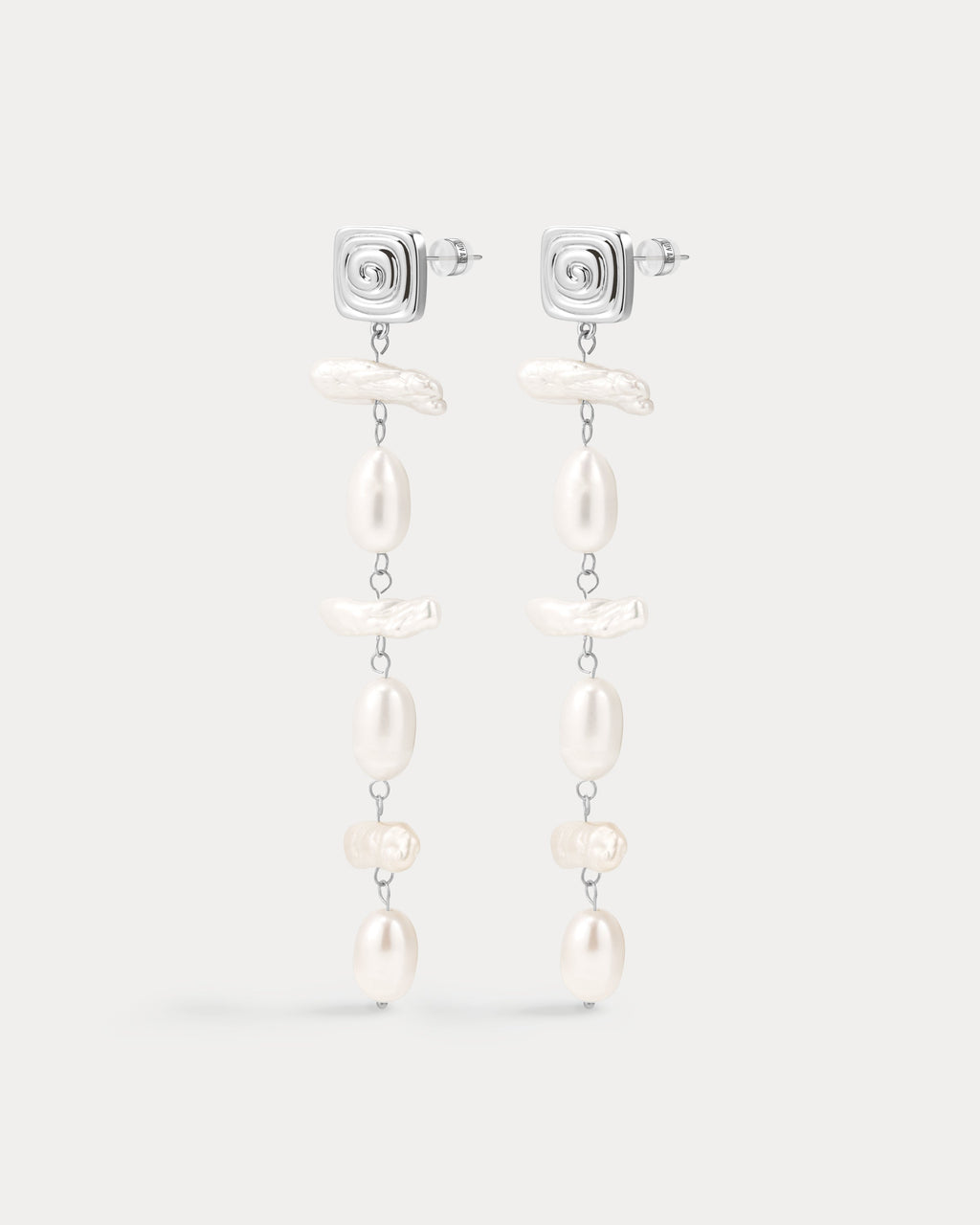 The Seychelles Pearl Drop Studs- Silver