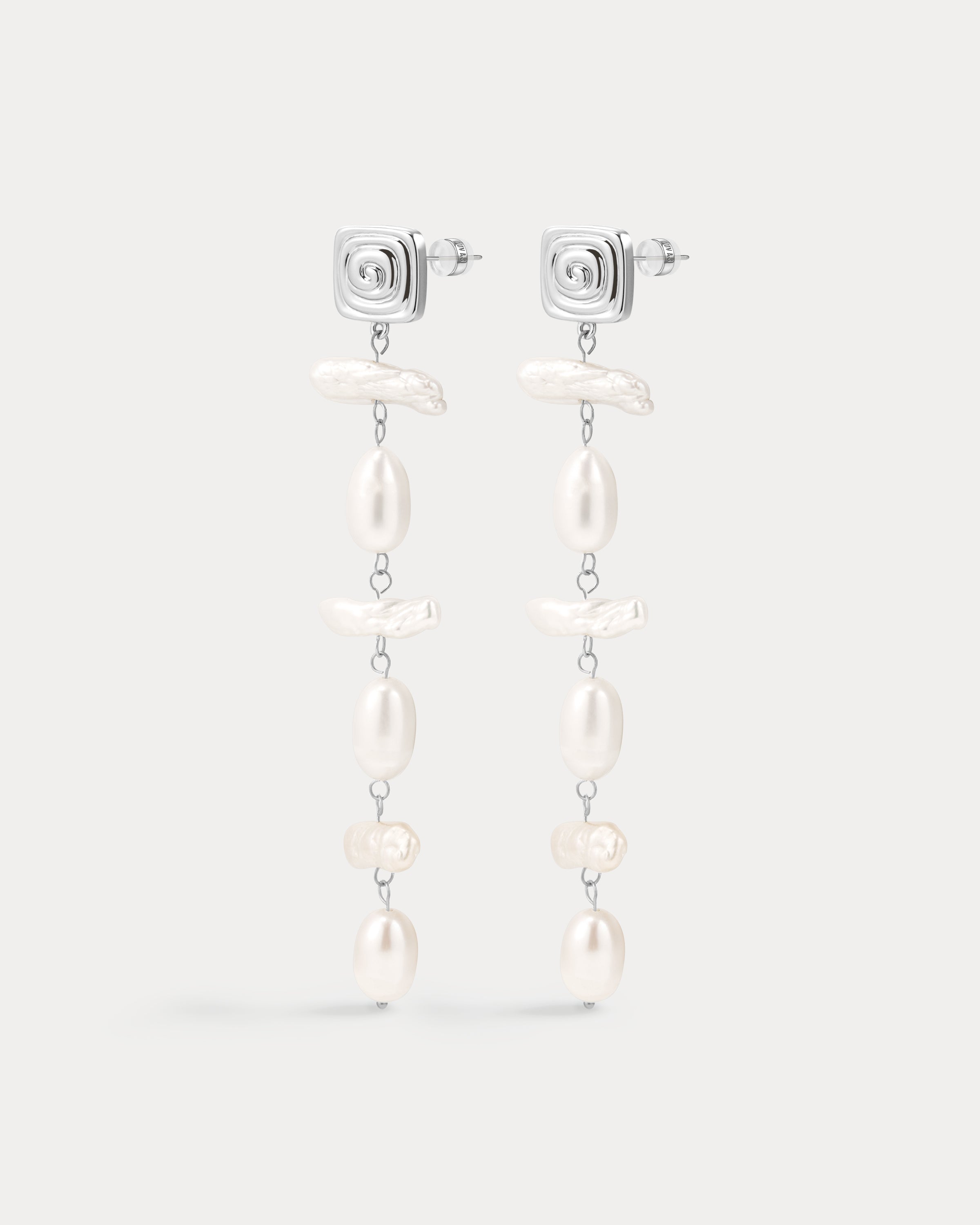 The Seychelles Pearl Drop Studs- Silver