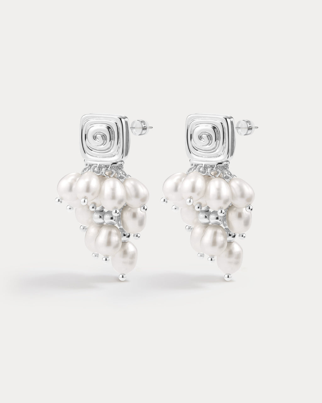 The Seychelles Pearl Statement Studs- Silver